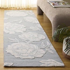 Safavieh Glamour Hand-Tufted Light Grey Ivory Area Rug — Plush Wool-Viscose Blend, Transitional Elegance 6'-0" x 6'-0" GLM615F-6SQ