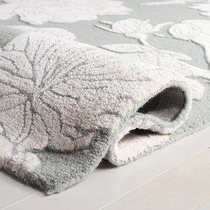 Safavieh Glamour Hand-Tufted Light Grey Ivory Area Rug — Plush Wool-Viscose Blend, Transitional Elegance 6'-0" x 6'-0" GLM615F-6SQ