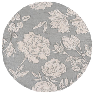 Safavieh Glamour Hand-Tufted Light Grey Ivory Area Rug — Plush Wool-Viscose Blend, Transitional Elegance 6'-0" x 6'-0" GLM615F-6SQ