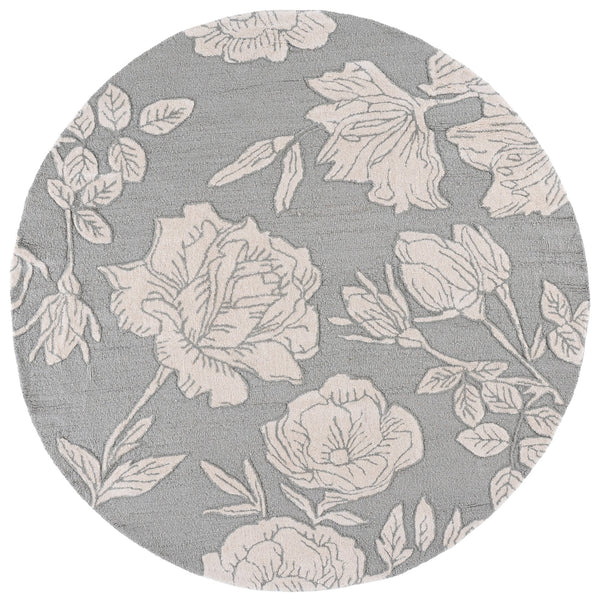 Safavieh Glamour Hand-Tufted Light Grey Ivory Area Rug — Plush Wool-Viscose Blend, Transitional Elegance 6'-0" x 6'-0" GLM615F-6SQ