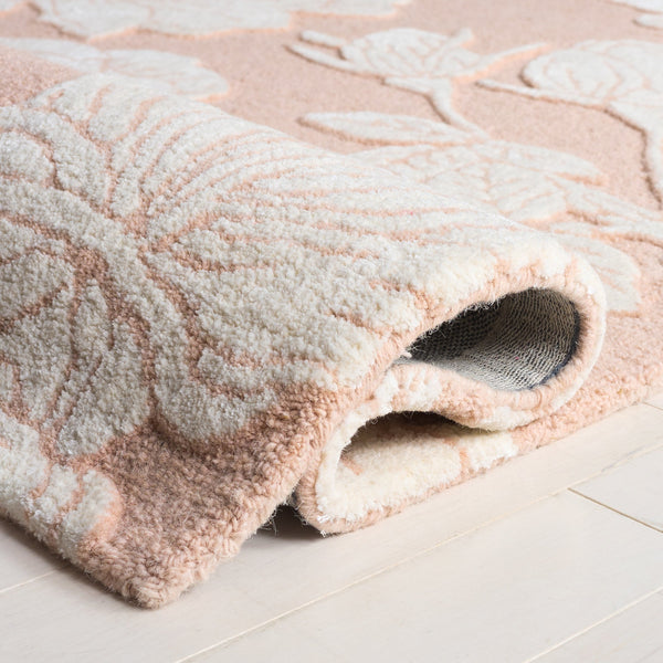 Safavieh Glamour Light Pink Ivory Runner Rug — Hand-Tufted Wool Blend, Low Pile Elegance For Hallways 2'-3" x 8'-0" GLM615U-28