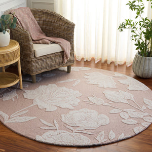 Safavieh Glamour Hand-Tufted Light Pink Ivory Area Rug — Plush Low Pile, Wool-Blend Floral Transitional Elegance 8'-0" x 10'-0" GLM615U-8