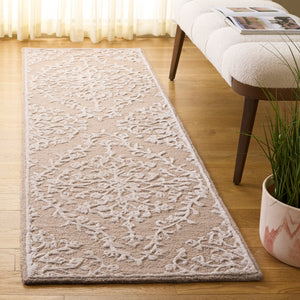 Safavieh Glamour Hand-Tufted Floral Area Rug In Beige Ivory — 50% Viscose 40% Wool Low 3/8" Pile Elegance 9'-0" x 12'-0" GLM616B-9