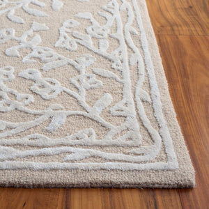 Safavieh Glamour Hand-Tufted Floral Area Rug In Beige Ivory — 50% Viscose 40% Wool Low 3/8" Pile Elegance 9'-0" x 12'-0" GLM616B-9