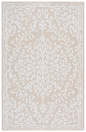 Safavieh Glamour Hand-Tufted Floral Area Rug In Beige Ivory — 50% Viscose 40% Wool Low 3/8" Pile Elegance 9'-0" x 12'-0" GLM616B-9