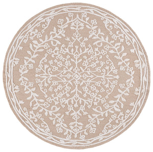 Safavieh Glamour Hand-Tufted Beige Ivory Area Rug — Soft Floral Transitional Design, Low-Profile 3/8" Pile, Artisanal Quality 4'-0" x 6'-0" GLM616B-4