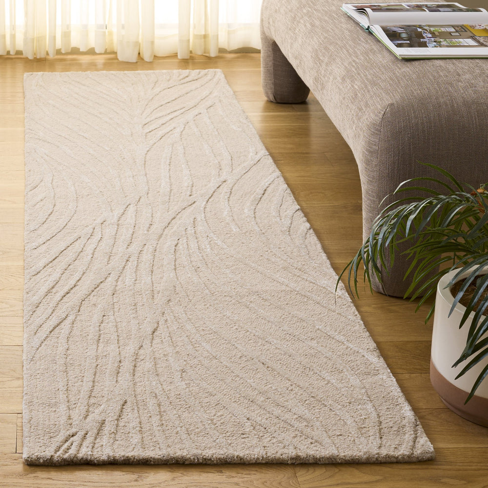 Safavieh Glamour Hand-Tufted Wool Blend Rug In Beige Ivory — Low-Profile 3/8" Pile, Timeless Minimalist Elegance 5'-0" x 8'-0" GLM617B-5
