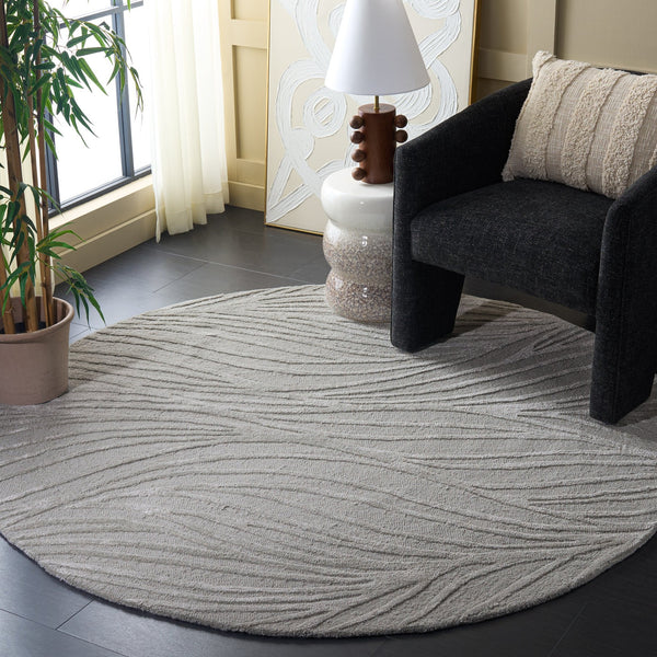 Safavieh Glamour Hand-Tufted Light Grey Ivory Area Rug — 70% Wool Blend, Low Pile, Modern Neutral Elegance 8'-0" x 10'-0" GLM617F-8