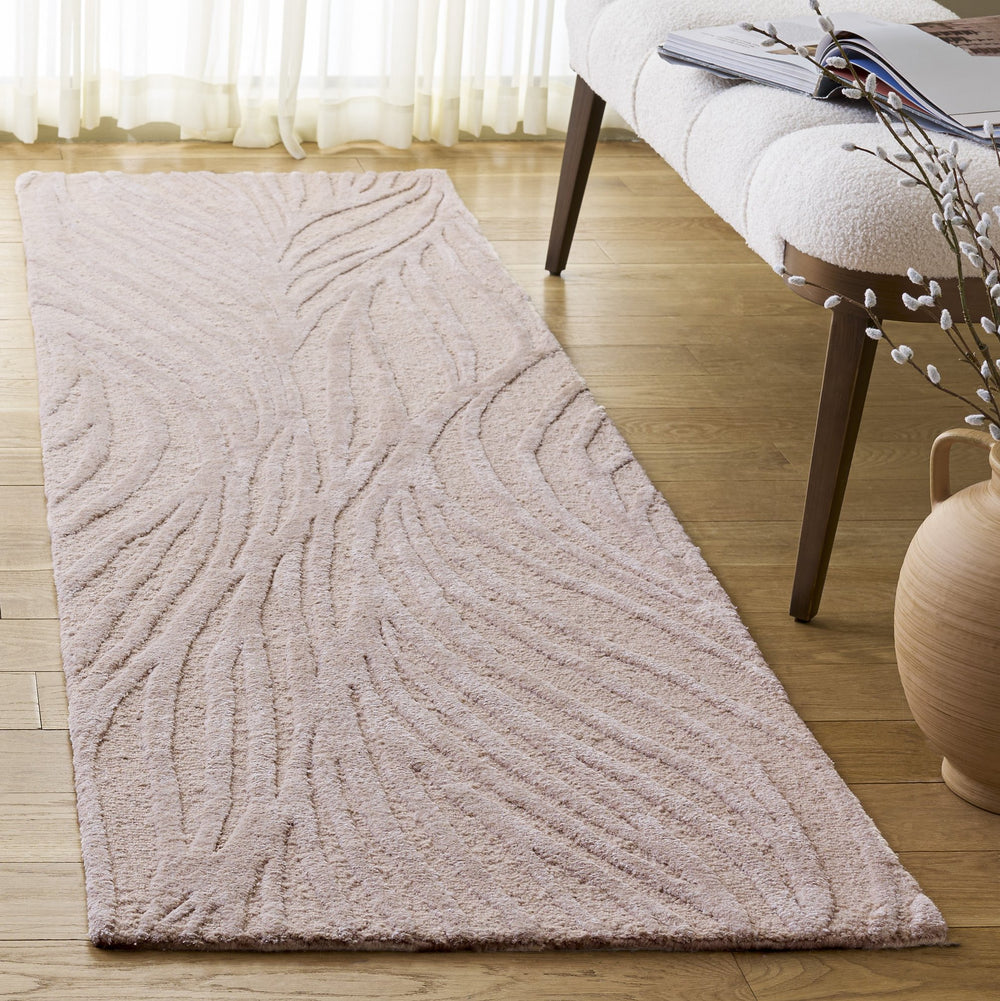 Safavieh Glamour Hand-Tufted Light Pink Ivory Area Rug — Low-Profile Wool Blend Square For Modern Spaces 6'-0" x 6'-0" GLM617U-6SQ