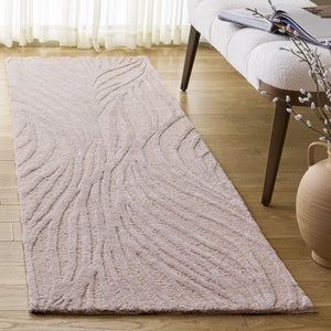 Safavieh Glamour Hand-Tufted Round Area Rug In Light Pink Ivory — Wool Blend, Low Pile, Modern Textured Accent 6'-0" x 6'-0" GLM617U-6R