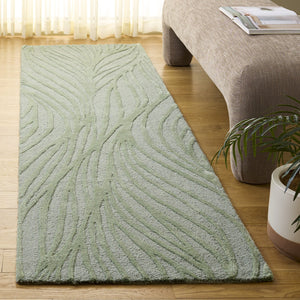 Safavieh Glamour Hand-Tufted Sage Green Wool Rug — Minimalist Solid Design, Plush 3/8" Pile, Ethically Made 6'-0" x 9'-0" GLM617W-6