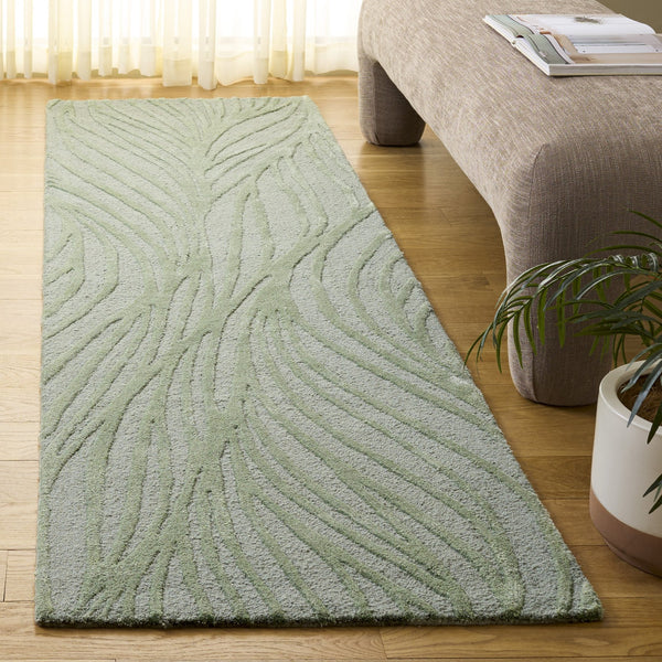 Safavieh Glamour Hand-Tufted Sage Green Wool Rug — Minimalist Solid Design, Plush 3/8" Pile, Ethically Made 6'-0" x 9'-0" GLM617W-6
