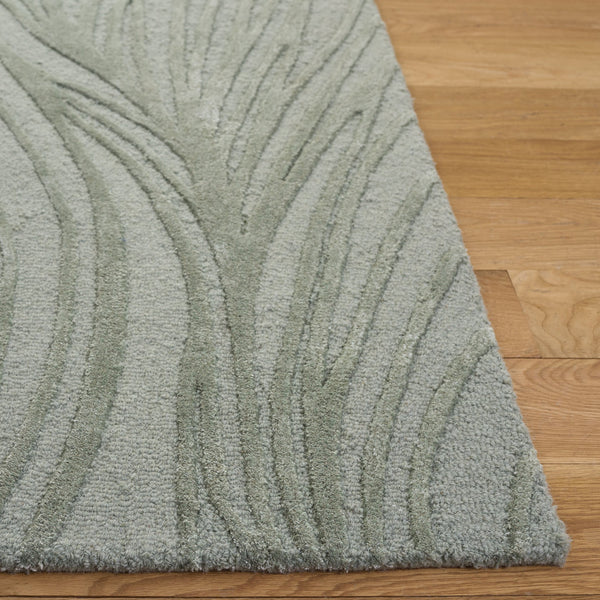 Safavieh Glamour Hand-Tufted Sage Green Wool Rug — Minimalist Solid Design, Plush 3/8" Pile, Ethically Made 6'-0" x 9'-0" GLM617W-6