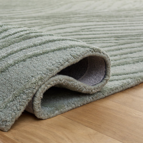Safavieh Glamour Hand-Tufted Sage Green Wool Rug — Minimalist Solid Design, Plush 3/8" Pile, Ethically Made 6'-0" x 9'-0" GLM617W-6