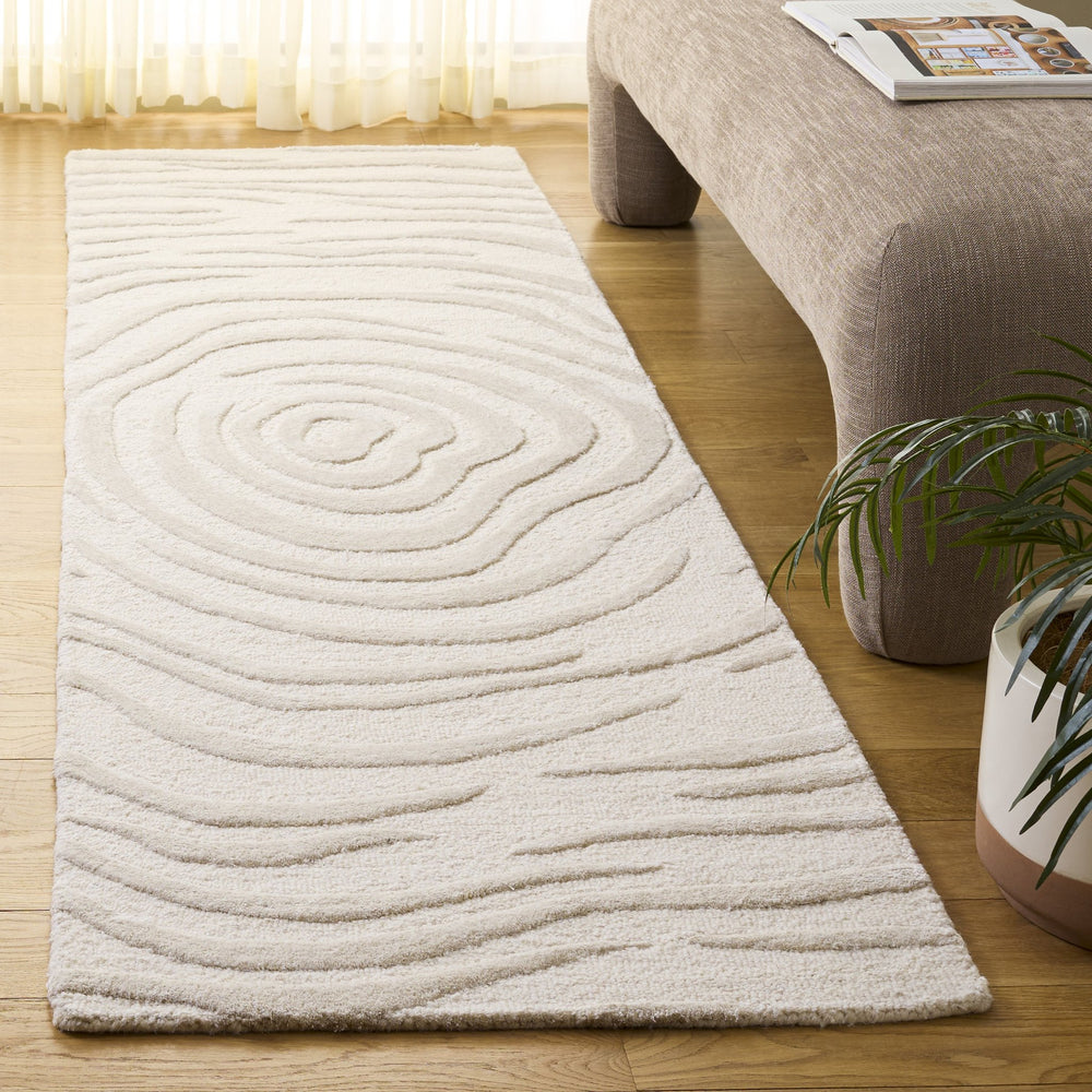 Safavieh Glamour Hand-Tufted Ivory Runner — Low-Profile Wool-Blend Durability With Subtle Sheen For Hallways 2'-3" x 8'-0" GLM618A-28