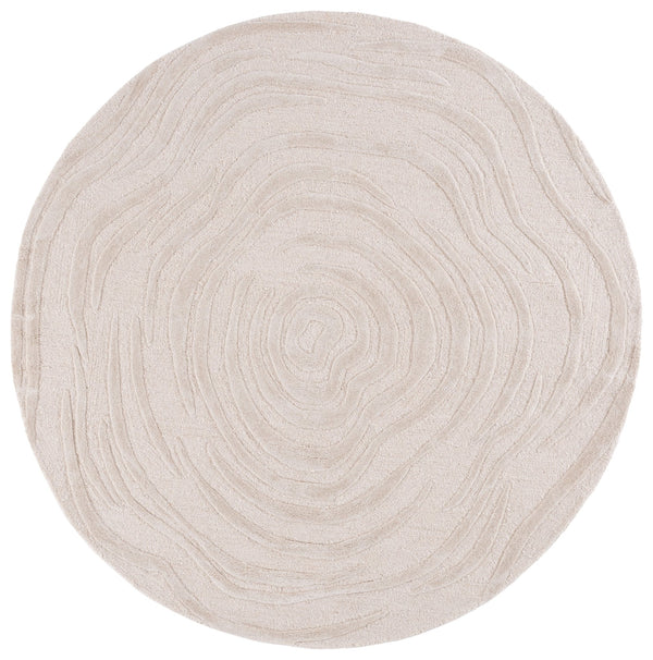 Safavieh Glamour Hand-Tufted Ivory Round Rug | Wool-Viscose-Cotton Blend, Low-Profile Luxury For Living Rooms 6'-0" x 6'-0" GLM618A-6R