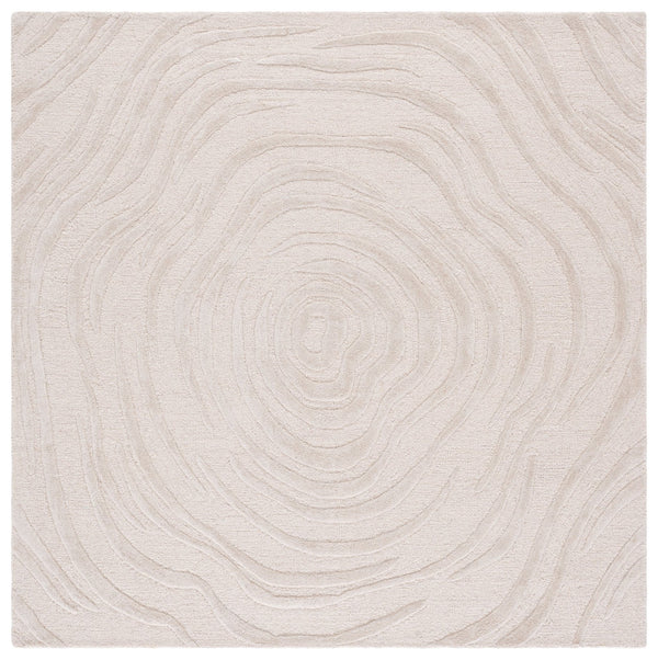 Safavieh Glamour Hand-Tufted Ivory Round Rug | Wool-Viscose-Cotton Blend, Low-Profile Luxury For Living Rooms 6'-0" x 6'-0" GLM618A-6R