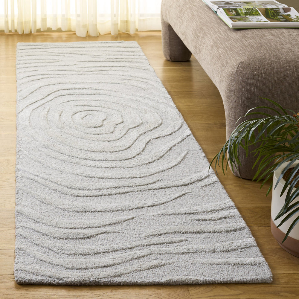 Safavieh Glamour Hand-Tufted Light Grey Runner Rug — Wool Blend, Low-Profile 3/8" Pile For Hallways Comfort 2'-3" x 8'-0" GLM618F-28