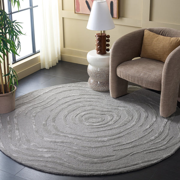 Safavieh Glamour Hand‑Tufted Light Grey Area Rug — Soft Wool Blend, Low Profile, Modern Neutral Elegance 6'-0" x 6'-0" GLM618F-6SQ