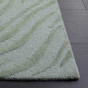 Safavieh Glamour Hand-Tufted Sage Green Round Rug — Wool-Blend Low-Profile Modern Centerpiece For Rooms 6'-0" x 6'-0" GLM618W-6R