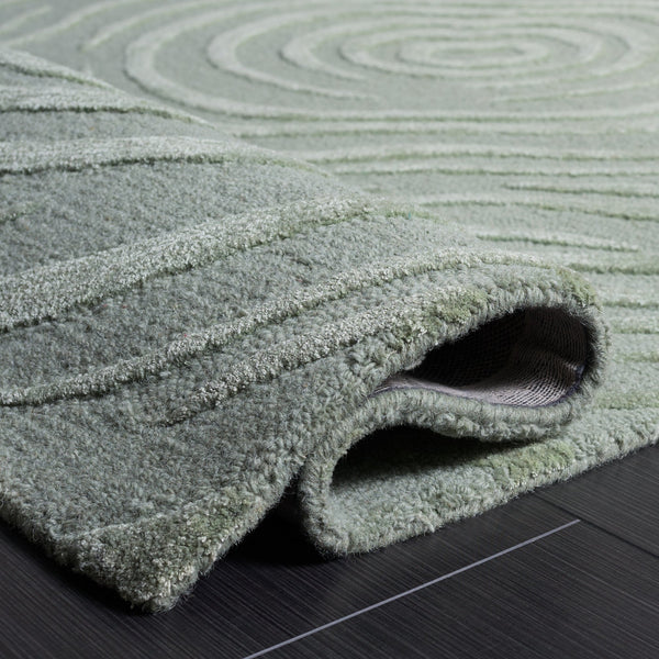 Safavieh Glamour Hand‑Tufted Sage Green Area Rug — Wool‑Viscose Blend, Low Profile, Luxe Soft Pile For Modern Spaces 5'-0" x 8'-0" GLM618W-5