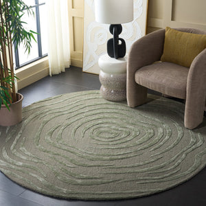 Safavieh Glamour Hand‑Tufted Sage Green Area Rug — Wool‑Viscose Blend, Low Profile, Luxe Soft Pile For Modern Spaces 5'-0" x 8'-0" GLM618W-5