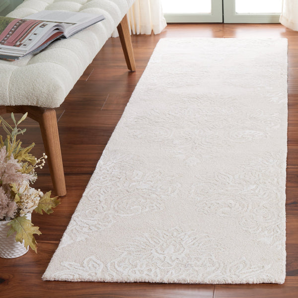 Safavieh Glamour Ivory Floral Runner Rug - Hand-tufted Elegance For Hallways And Entryways With Soft Comfort Ivory 60% Wool,30% Viscose,10% Cotton Glm619a-28