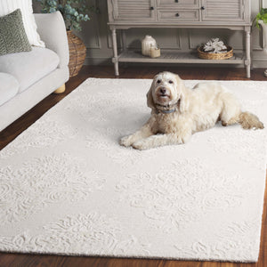 Safavieh Glamour Ivory Floral Runner Rug - Hand-tufted Elegance For Hallways And Entryways With Soft Comfort Ivory 60% Wool,30% Viscose,10% Cotton Glm619a-5