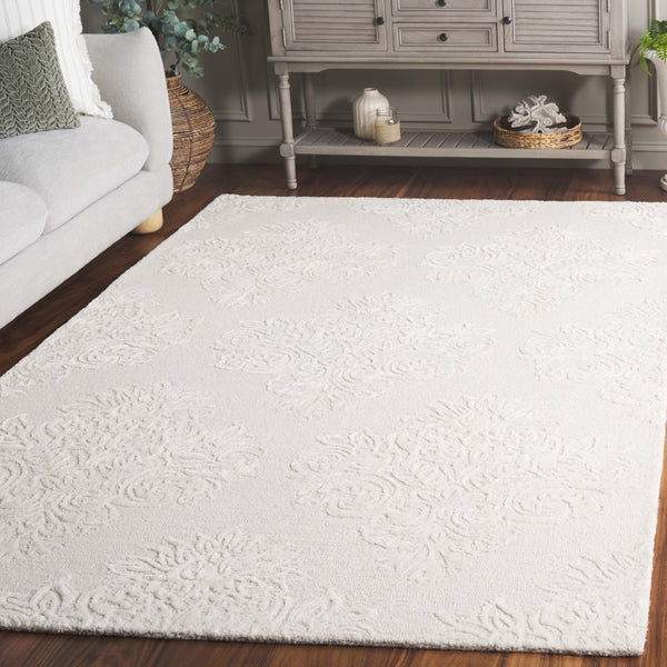 Safavieh Glamour Ivory Floral Runner Rug - Hand-tufted Elegance For Hallways And Entryways With Soft Comfort Ivory 60% Wool,30% Viscose,10% Cotton Glm619a-5