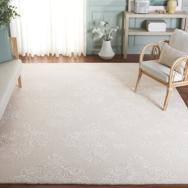 Safavieh Glamour Ivory Floral Runner Rug - Hand-tufted Elegance For Hallways And Entryways With Soft Comfort Ivory 60% Wool,30% Viscose,10% Cotton Glm619a-8