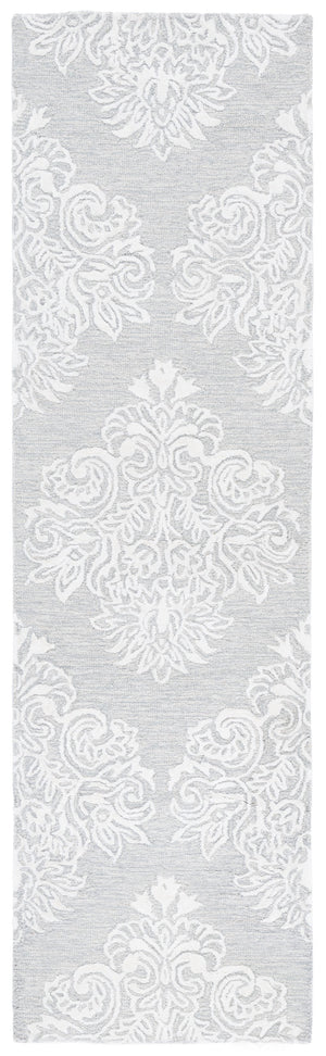 Safavieh Glamour Ivory Floral Runner Rug - Hand-tufted Elegance For Hallways And Entryways With Soft Comfort Light Blue ,Ivory 60% Wool,30% Viscose,10% Cotton Glm619l-28