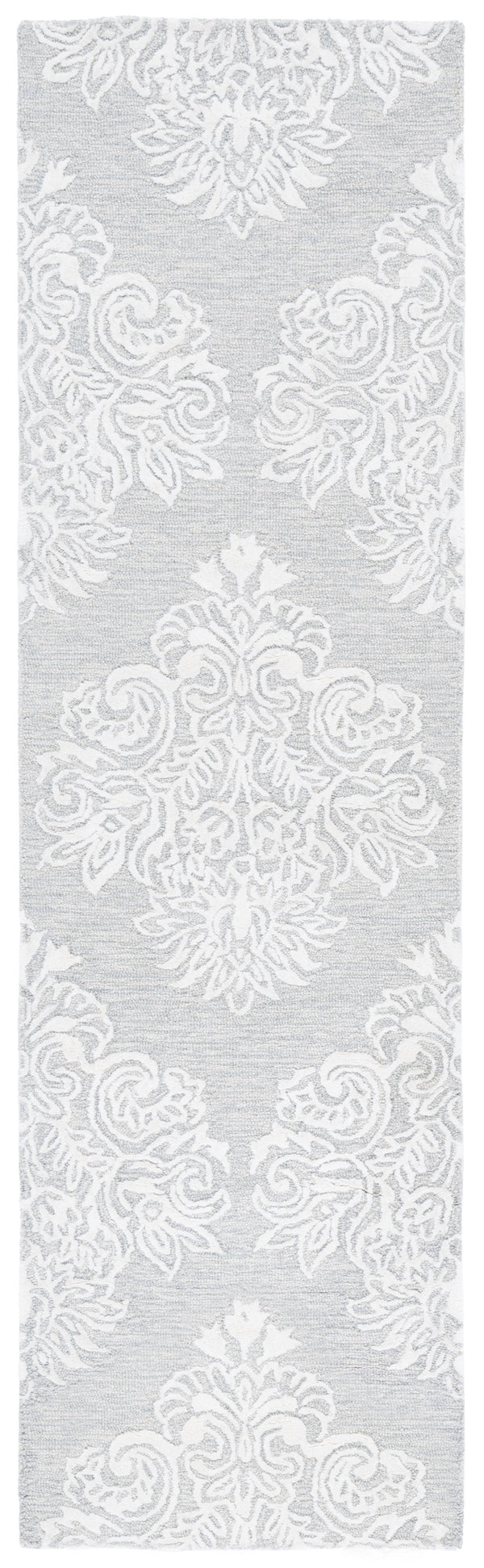Safavieh Glamour Ivory Floral Runner Rug - Hand-tufted Elegance For Hallways And Entryways With Soft Comfort Light Blue ,Ivory 60% Wool,30% Viscose,10% Cotton Glm619l-28