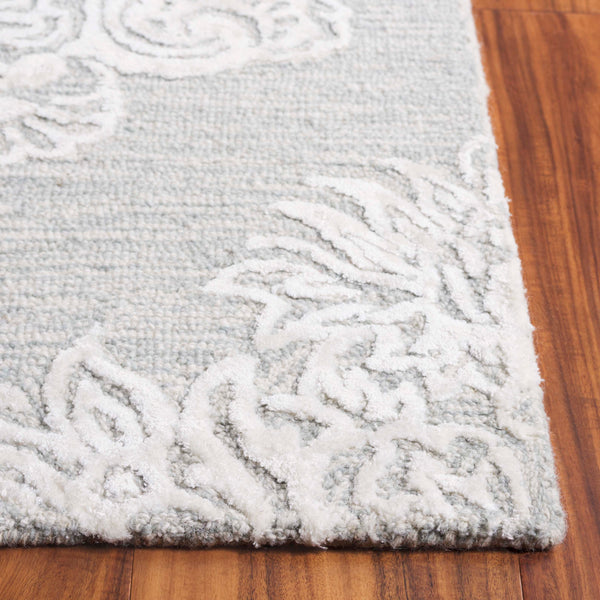 Safavieh Glamour Ivory Floral Runner Rug - Hand-tufted Elegance For Hallways And Entryways With Soft Comfort Light Blue ,Ivory 60% Wool,30% Viscose,10% Cotton Glm619l-5