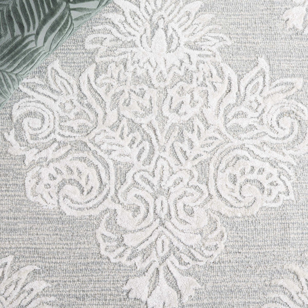 Safavieh Glamour Ivory Floral Runner Rug - Hand-tufted Elegance For Hallways And Entryways With Soft Comfort Light Blue ,Ivory 60% Wool,30% Viscose,10% Cotton Glm619l-5