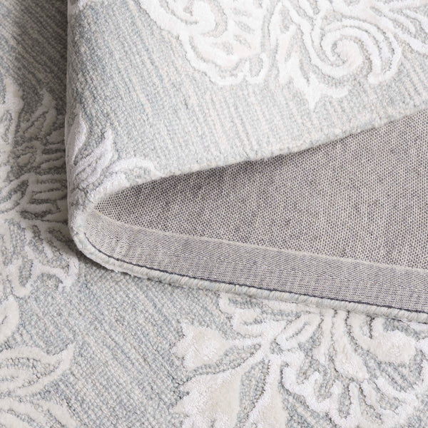 Safavieh Glamour Ivory Floral Runner Rug - Hand-tufted Elegance For Hallways And Entryways With Soft Comfort Light Blue ,Ivory 60% Wool,30% Viscose,10% Cotton Glm619l-5