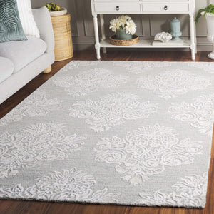 Safavieh Glamour Ivory Floral Runner Rug - Hand-tufted Elegance For Hallways And Entryways With Soft Comfort Light Blue ,Ivory 60% Wool,30% Viscose,10% Cotton Glm619l-5