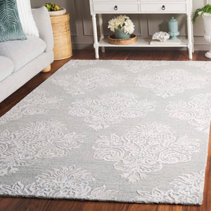 Safavieh Glamour Hand Tufted Floral Area Rug – Elegant Luxury For Cozy Spaces, Handcrafted In India, 60% Wool Light Blue ,Ivory 60% Wool,30% Viscose,10% Cotton Glm619l-4