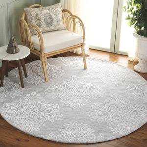 Safavieh Glamour Ivory Floral Runner Rug - Hand-tufted Elegance For Hallways And Entryways With Soft Comfort Light Blue ,Ivory 60% Wool,30% Viscose,10% Cotton Glm619l-6r