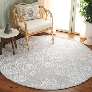 Safavieh Glamour Hand Tufted Floral Area Rug – Elegant Luxury For Cozy Spaces, Handcrafted In India, 60% Wool Light Blue ,Ivory 60% Wool,30% Viscose,10% Cotton Glm619l-4