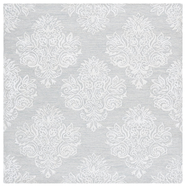Safavieh Glamour Ivory Floral Runner Rug - Hand-tufted Elegance For Hallways And Entryways With Soft Comfort Light Blue ,Ivory 60% Wool,30% Viscose,10% Cotton Glm619l-6sq