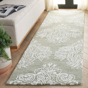 Safavieh Glamour Hand Tufted Floral Area Rug – Elegant Luxury For Cozy Spaces, Handcrafted In India, 60% Wool Sage ,Ivory 60% Wool,30% Viscose,10% Cotton Glm619w-4
