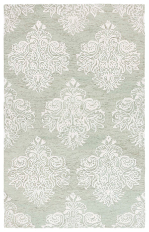Safavieh Glamour Ivory Floral Runner Rug - Hand-tufted Elegance For Hallways And Entryways With Soft Comfort Sage ,Ivory 60% Wool,30% Viscose,10% Cotton Glm619w-5