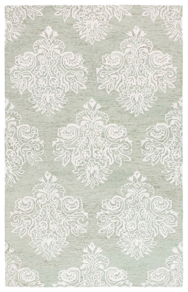 Safavieh Glamour Ivory Floral Runner Rug - Hand-tufted Elegance For Hallways And Entryways With Soft Comfort Sage ,Ivory 60% Wool,30% Viscose,10% Cotton Glm619w-5
