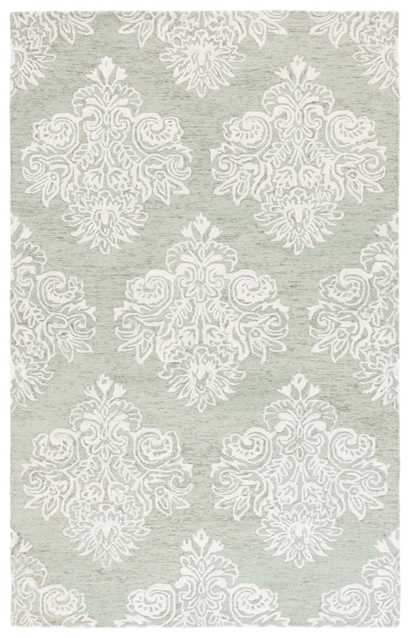 Safavieh Glamour Hand Tufted Floral Area Rug – Elegant Luxury For Cozy Spaces, Handcrafted In India, 60% Wool Sage ,Ivory 60% Wool,30% Viscose,10% Cotton Glm619w-4