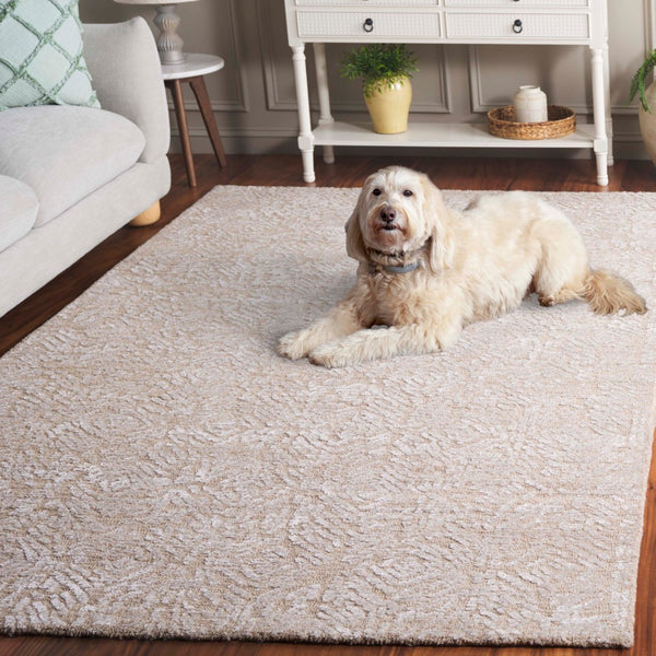 Safavieh Glamour Floral Hand Tufted Area Rug – Luxurious Ivory Design For Elegant Home Decor Solutions Beige ,Ivory 50% Wool,40% Viscose,10% Cotton Glm620b-4