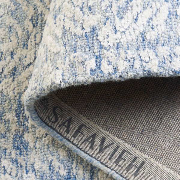 Safavieh Glamour Floral Hand Tufted Area Rug – Luxurious Ivory Design For Elegant Home Decor Solutions Blue ,Ivory 50% Wool,40% Viscose,10% Cotton Glm620m-4