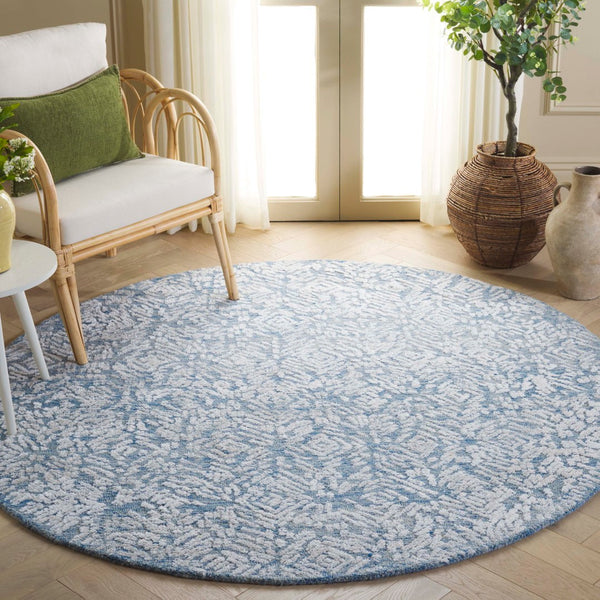 Safavieh Glamour Floral Hand Tufted Area Rug – Luxurious Ivory Design For Elegant Home Decor Solutions Blue ,Ivory 50% Wool,40% Viscose,10% Cotton Glm620m-4