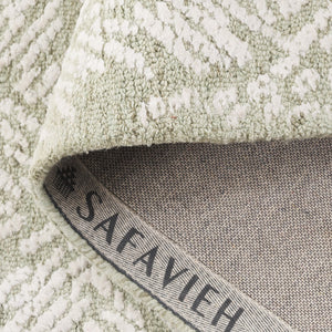 Safavieh Glamour Floral Hand Tufted Area Rug – Luxurious Ivory Design For Elegant Home Decor Solutions Sage ,Ivory 50% Wool,40% Viscose,10% Cotton Glm620w-8
