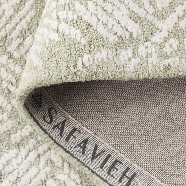 Safavieh Glamour Floral Hand Tufted Area Rug – Luxurious Ivory Design For Elegant Home Decor Solutions Sage ,Ivory 50% Wool,40% Viscose,10% Cotton Glm620w-8