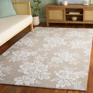 Safavieh Glamour Hand‑Tufted Sand & Ivory Area Rug — Wool‑Viscose Blend, Low 3/8" Pile, Elegant Neutral Anchor 4'-0" x 6'-0" GLM625C-4